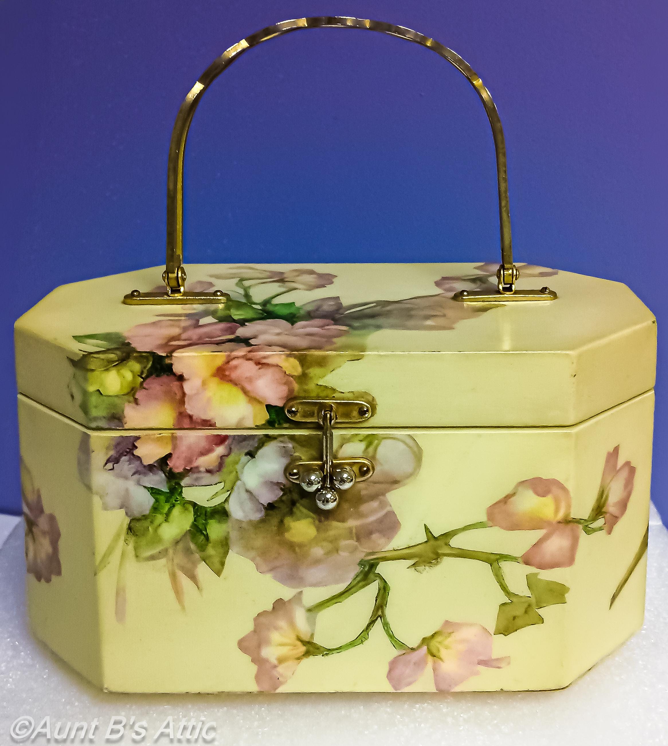 Vintage 60s Floral Decoupage Box Purse: Octagon Wood Handbag - Etsy