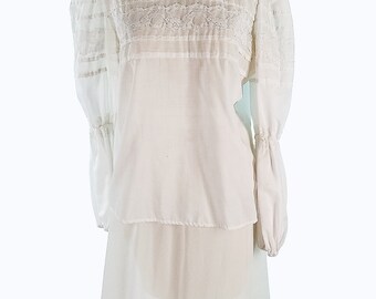 Vintage Victorian Style Lace Trim Blouse: Gibson Girl Inspired
