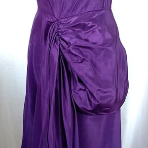 purple acetate taffeta dress 1950s Purple Taffeta Party Swing Dress Madeleine Fauth