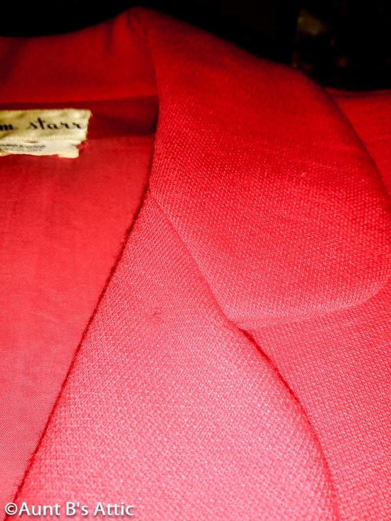 Malcolm Star Ladies Vintage 60's Red Wool Lined 3… - image 10