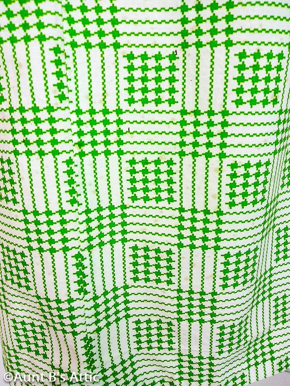 Summer Casual Vintage 60's Day Dress Green/White … - image 10