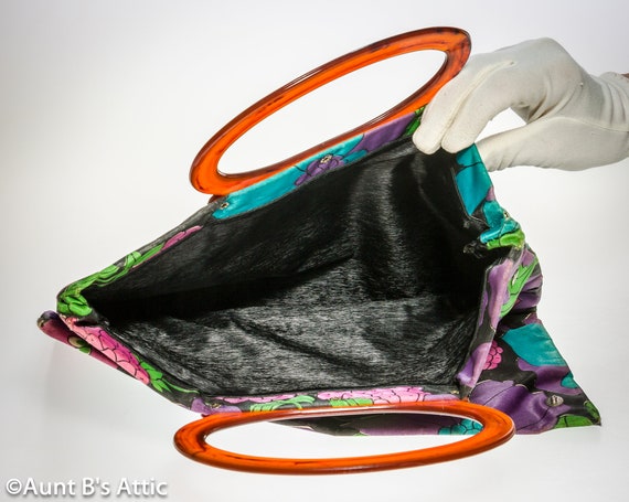 Sac Vintage En Plastique Des Années 70 - Pochette Noire - Occasion Bon état