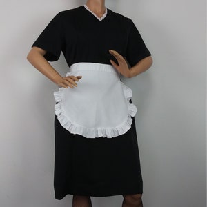 Maid/Waitress Dress Vintage 4 Piece Black/White Dress Apron With 2 Different Headpieces