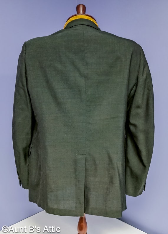 Suit Coat Vintage 60's Palm Beach Dark Green 2 Bu… - image 5