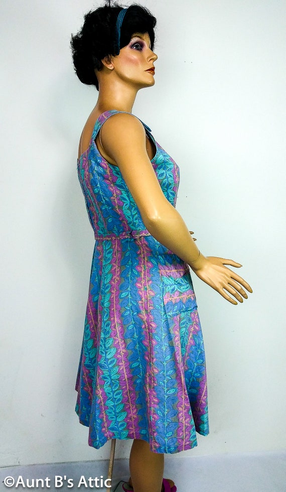 Cute Vintage 50's Sundress Barbara Kay Blue/Pink/… - image 5