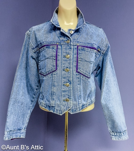 Cute Denim Jacket Vintage 80's Ladies Ethics Ston… - image 1