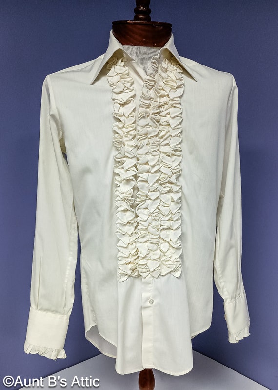 Ruffle front cheap tuxedo shirt