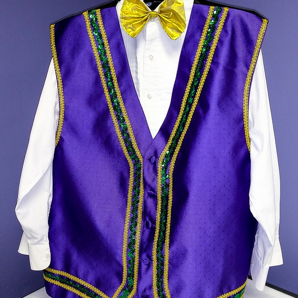 purple mardi gras bow tie