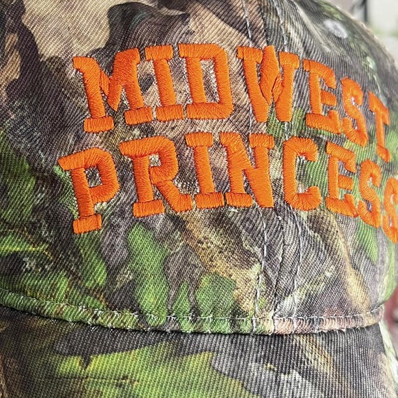 Midwest Princess Chappell Roan Camo Orange Embroidered Trucker Hat Trend Popstar Handmade | Accessories | Midwest Princess Chappell Roan Camo  main image 4