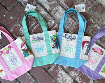 CUSTOM Embroidered Mini Trader Joe's Canvas Tote Bag - Name Your Theme!