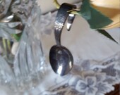 Vintage Baby Spoon - Curved Handled Baby Spoon - Monogram - Baby Spoon - Mustard Spoon - Condiment Spoon - Wedding Mint Spoon - Old Spoon