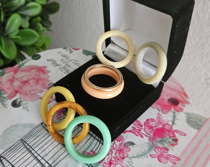 Vintage Avon Gold Tone Interchangeable Ring With Six Bands: Cream ...