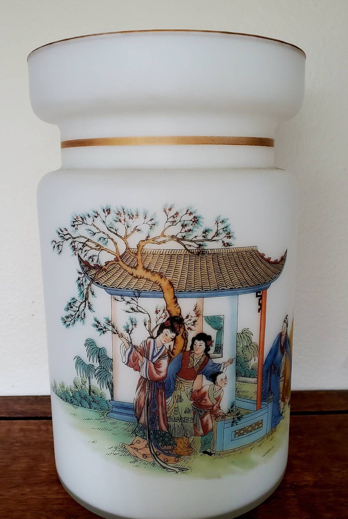 Vintage Chinese Vase Chinese Glass Vase Asian Vase Etsy
