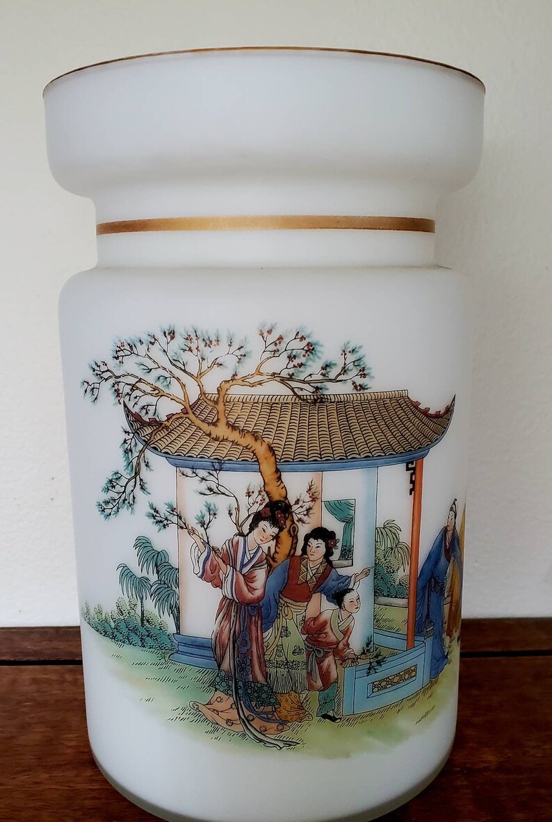 Vintage Chinese Vase Chinese Glass Vase Asian Vase Etsy
