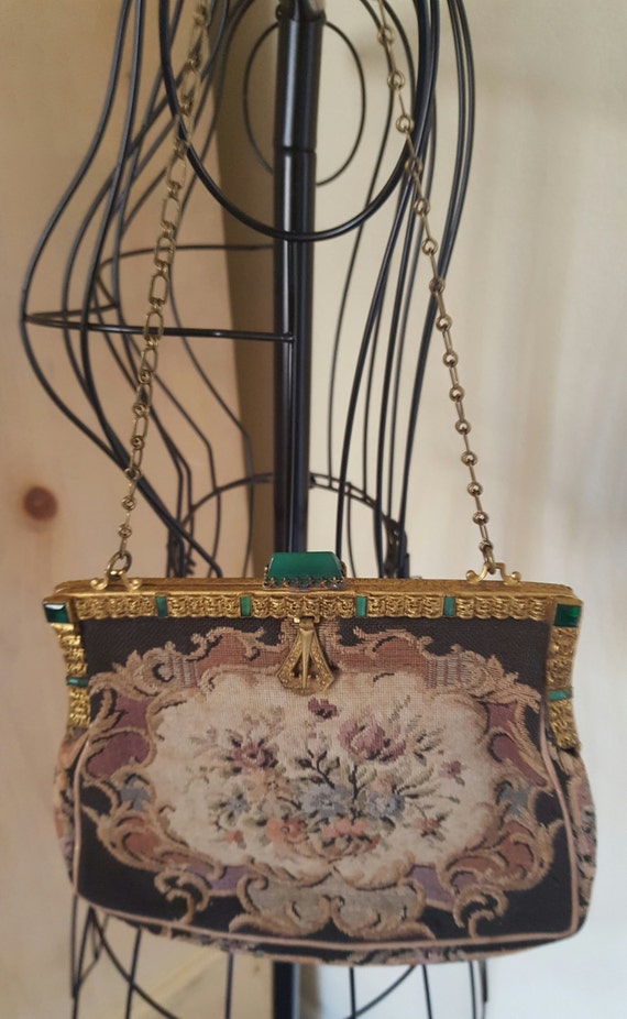 Art Deco Tapestry Purse - 1920 Fashion Accessory -