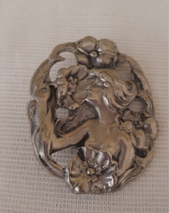 Art Nouveau Pendant Brooch - Hudson Pewter Brooch 