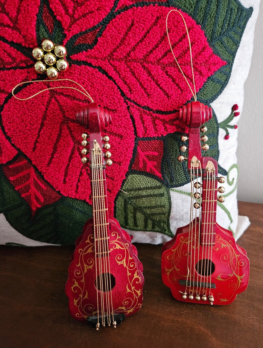 Vintage Red Wood Mandolin Guitar and Silvestri Handcrafted Mandolin or