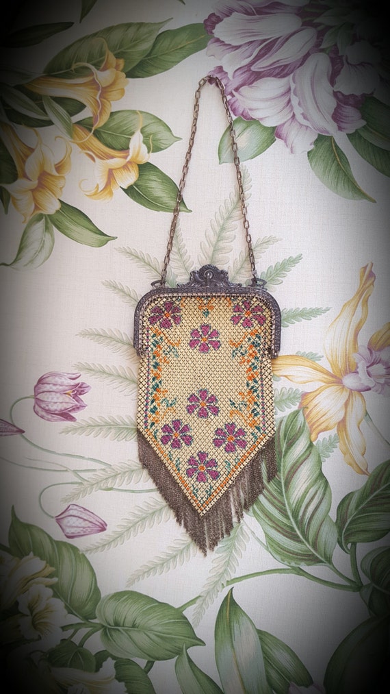 Antique Mesh Purse - Mandalian Mesh Purse - Bird C