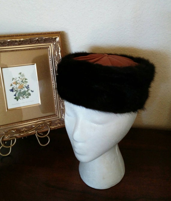 Mink Pillbox Hat - Vintage Pillbox Hat - 1940 Fash
