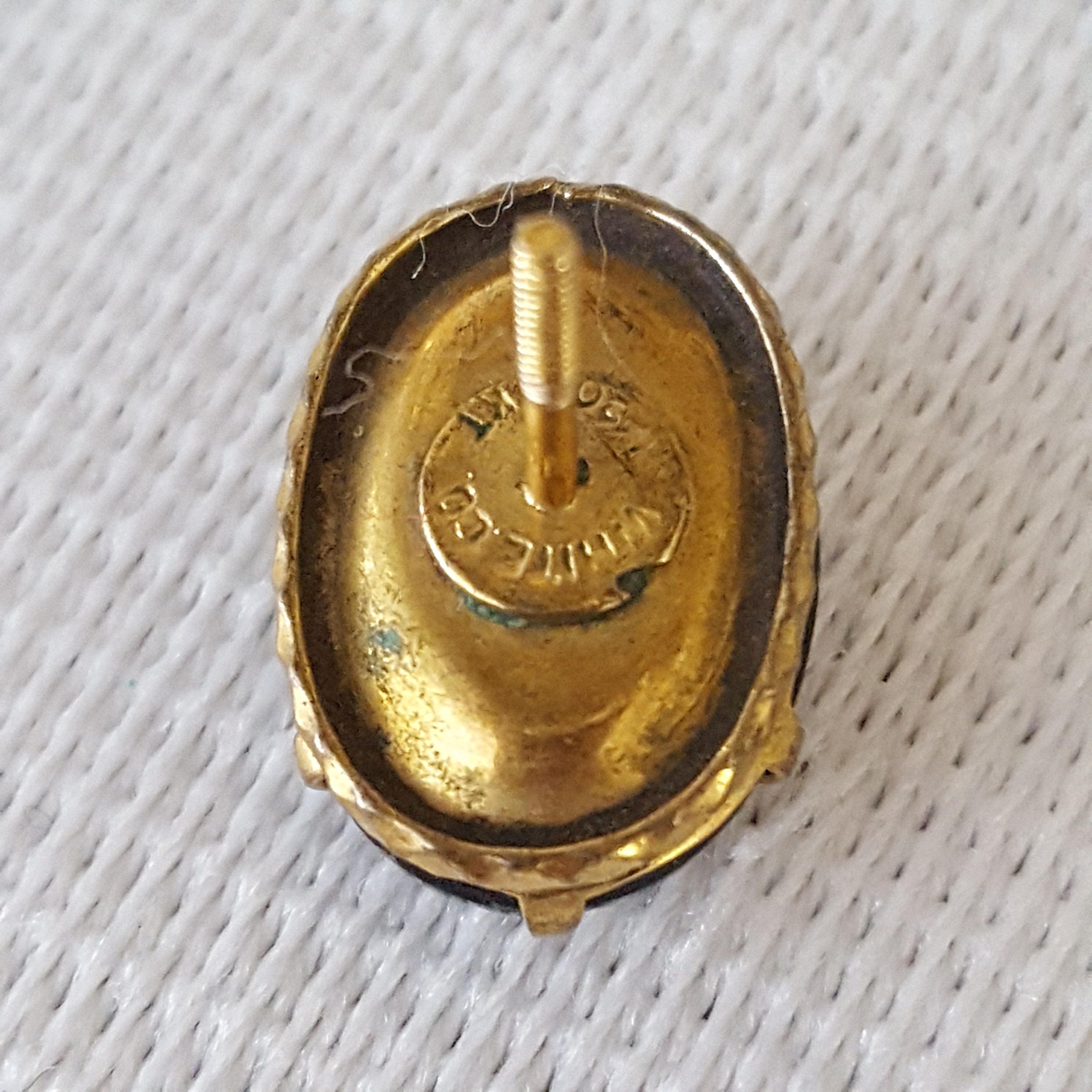 Vintage Lapel Pins Eagles Hat Pins Eagles Collar Pin Onyx Jewelry Men's