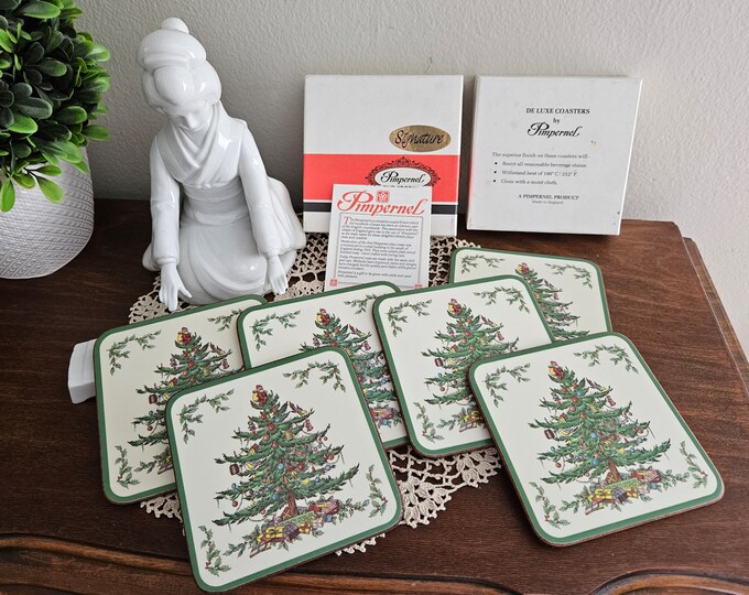 Vintage Pimpernel Holiday Coasters Set of Six Made in Etsy