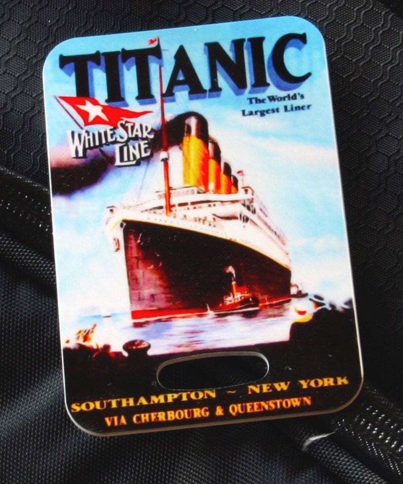 Set of 2 Luggage Tags Featuring the Titanic Retro Travel 