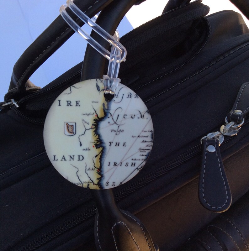 Luggage Tags Ireland Old World Map Set of 2 Etsy Canada