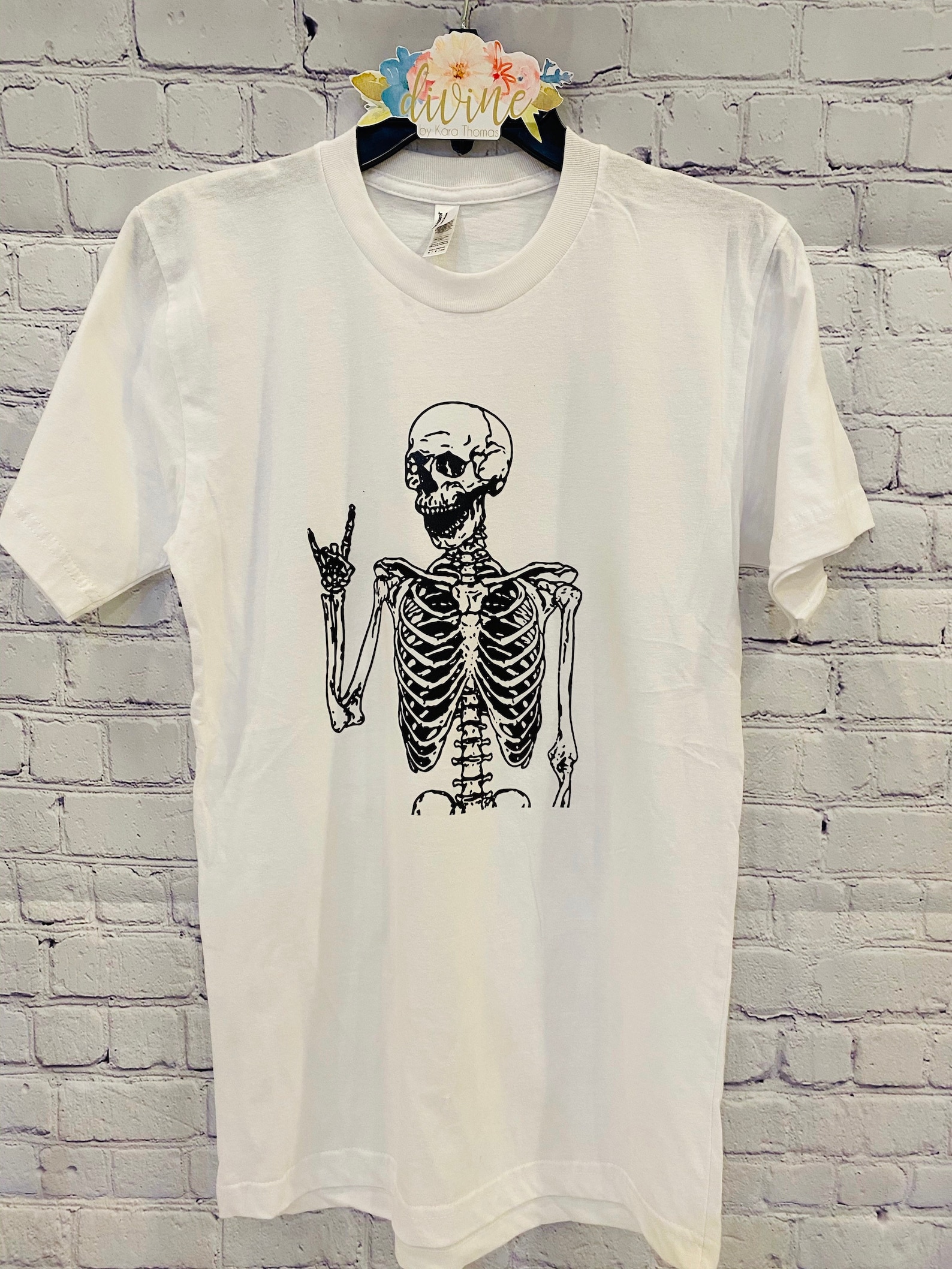 Rock on skeleton tee shirt / Rock and Roll Skeleton / | Etsy