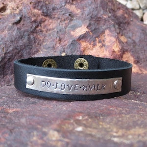 Do Justice, Love Mercy, Walk Humbly, Micah 6:8 Leather Bracelet