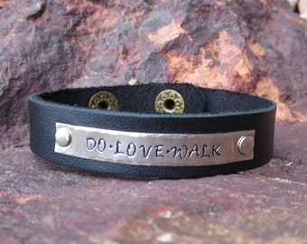 Do Justice, Love Mercy, Walk Humbly, Micah 6:8 Leather Bracelet