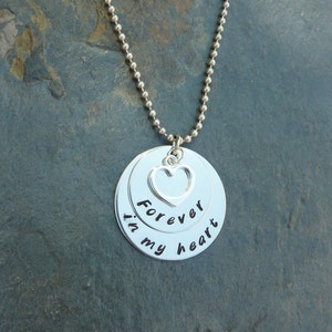 Personalized Forever in My Heart Memorial Necklace in Nickel Silver image 3