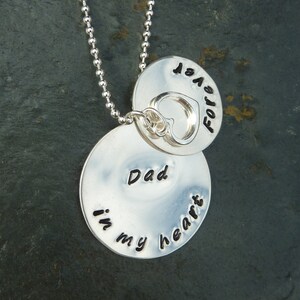 Personalized Forever in My Heart Memorial Necklace in Nickel Silver image 2