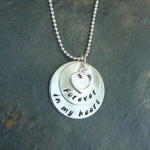 Personalized Forever in My Heart Memorial Necklace in Nickel Silver image 4