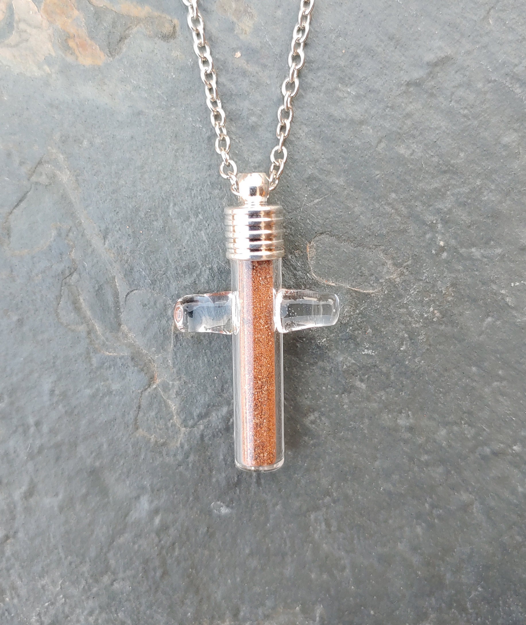 Sedona Red Rock Cross Vial Necklace