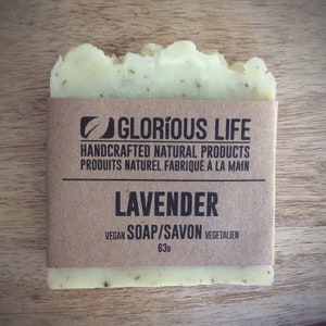 Natural Soap, LAVENDER Soap - 1 bar (2.2oz./63g) - Bar Soap, Vegan Soap, Handmade Soap, Facial Soap, Hand Soap, Scented Soap, Bath Soap