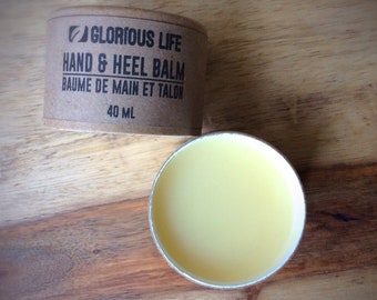 Hand and Heel Balm - 40 ml Paperboard Jar - Hand Salve, Heel Salve, Dry Skin Moisturizer, Dry Skin Relief, Hand Cream, Natural Hand Balm