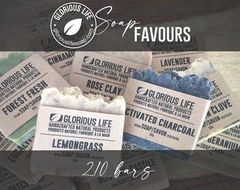 Soap Favours | Wedding Favours | Shower Favours | Party Favours - Bulk Pricing - 210 x 63g Soap Bars - Handcrafted Natural Ingredient Soap