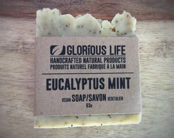 Eucalyptus Mint Soap Bar: A Refreshingly Scented Moisturizing & Gentle Unisex Hand, Body, and Face Bar That's Plant Based and Earth Friendly