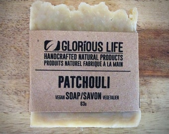 Natural Soap, PATCHOULI Soap - 1 bar (2.2oz/63g) - Vegan Soap, Essential Oil Soap, Handcrafted Soap, Natural Bar Soap, SLS Free Soap,