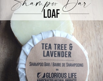 Barra de champú con lavanda y árbol de té: 15 barras sin envolver, ingredientes naturales, de origen vegetal y ecológico, sin colorantes, aromas ni agentes espumantes sintéticos