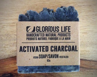 Charcoal Face/Hand/Body Soap Bar: Gently Cleanses Your Skin with the Detoxifying Properties of Charcoal and Nourishes with Shea Butter