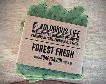 Forest Fresh Soap Bar: Scented with Essential Oils & Coloured with the Natural Goodness of Chlorella Powder for Pure and Gentle Cleansing