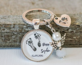 For the birth of individual keychain - Gift for girlfriend for birth - Mom gift - Gift birth - personalized