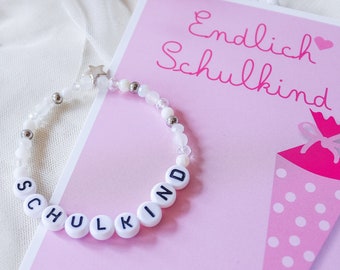 Armband Schulkind - Farbauswahl – Geschenk Einschulung - 1. Schultag - Schulanfang - Schule