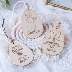 Pendant wooden Easter egg + name personalized gift Easter | Easter gift | Easter decoration | Easter nest | Easter basket
