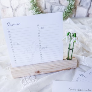 Verjaardagskalender - eeuwige eeuwigdurende kalender - kalender zonder datum - met standaard - cadeau verjaardag, bruiloft, Kerstmis