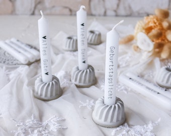 Mini Gugelhupf Beton + Mini Stabkerze - Geschenk Give Away Geschenkset - Geburtstag - Mitbringsel