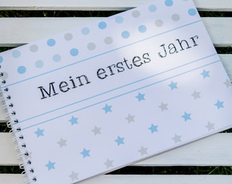 Erinnerungsbuch  Mein erstes Jahr Baby blau