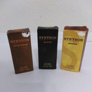 Vintage Stetson Aftershave Lot Of 3 -Original, Black, Rich Suede .5oz image 2
