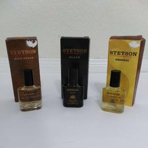 Vintage Stetson Aftershave Lot Of 3 -Original, Black, Rich Suede .5oz image 1